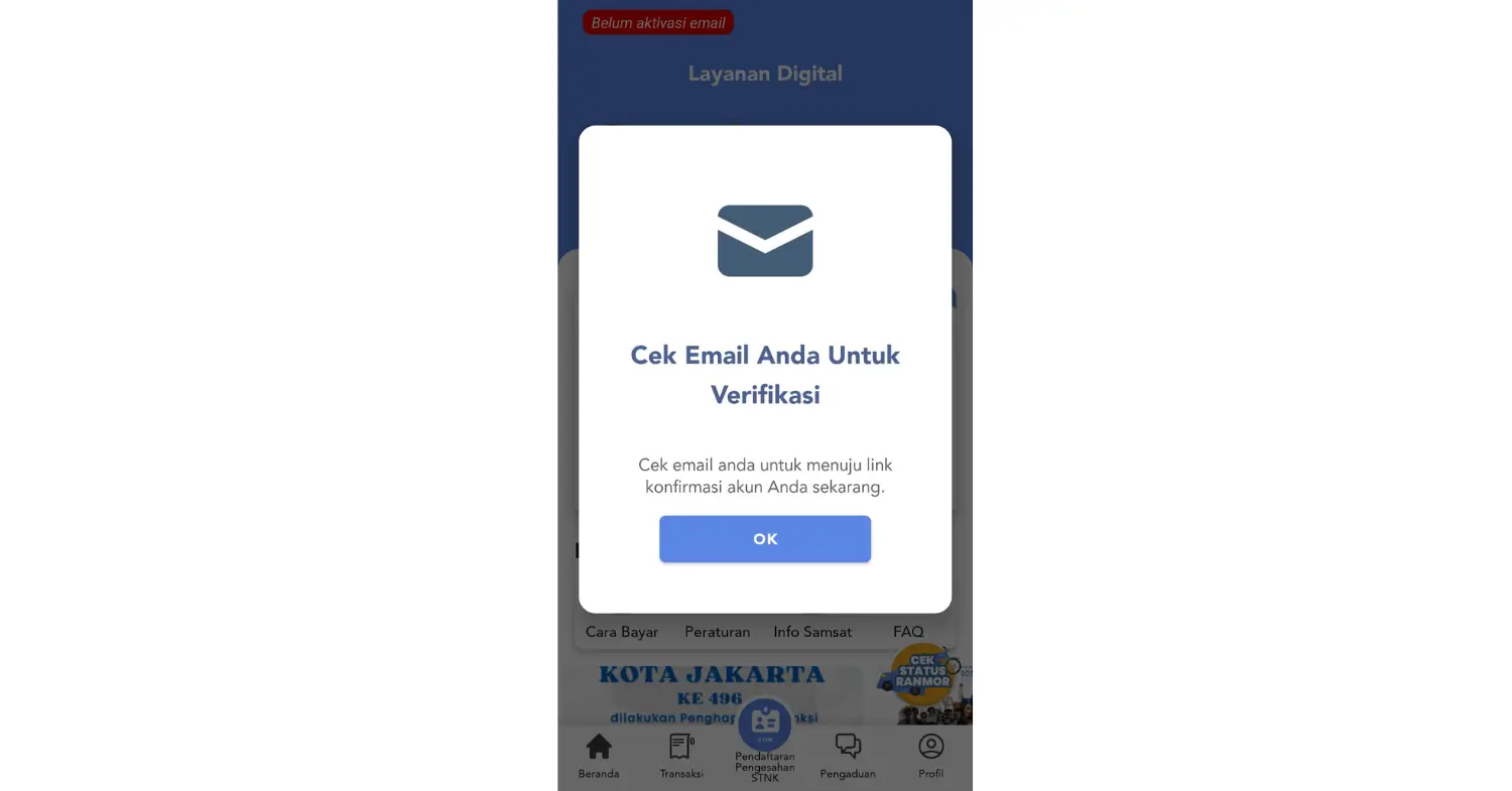 Verifikasi email untuk daftar aplikasi SIGNAL